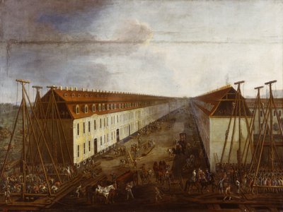 Lavori di costruzione in Friedrichstrasse a Berlino, c.1735 da Dismar Degen